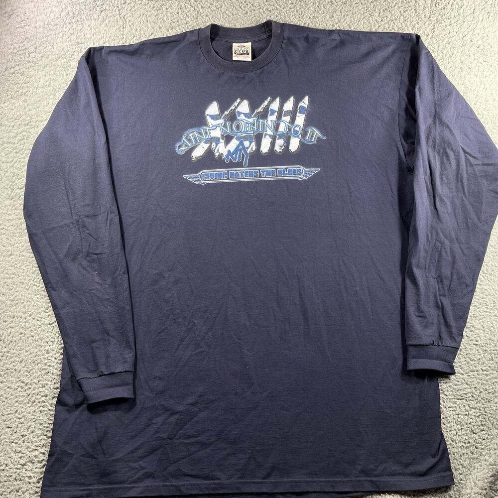 Pro Club Heavyweight Shirt 4XL Tall Navy Blue Y2K Streetwear Giving Haters Blues